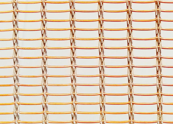 SHUOLONG SS304 Glass Laminated Wire Mesh Eco Woven Copper Wall Cladding