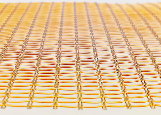 SHUOLONG SS304 Glass Laminated Wire Mesh Eco Woven Copper Wall Cladding