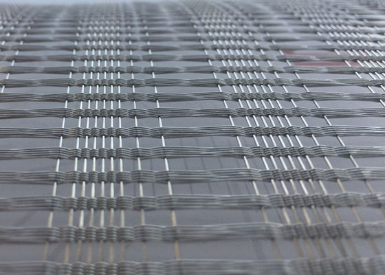 0.8mm Plain Woven Wire Mesh Glass Panels Exterior And Interior Decorative Facade