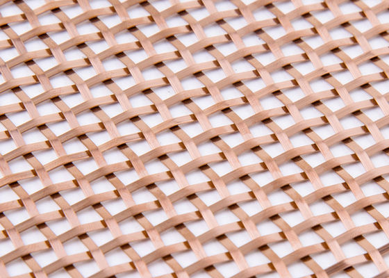 ISO9000 Red Decorative Woven Wire Mesh 1.8mm Thick 3.36kg/M2