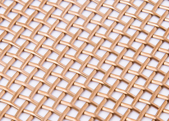 ISO9000 Red Decorative Woven Wire Mesh 1.8mm Thick 3.36kg/M2