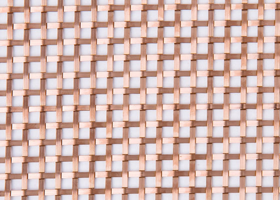 ISO9000 Red Decorative Woven Wire Mesh 1.8mm Thick 3.36kg/M2