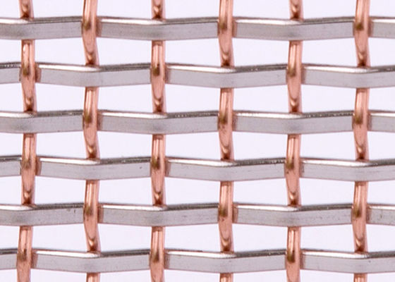 4mm 8m Red Copper Decorative Metal Mesh Screen Rigid Metal Anti Impact
