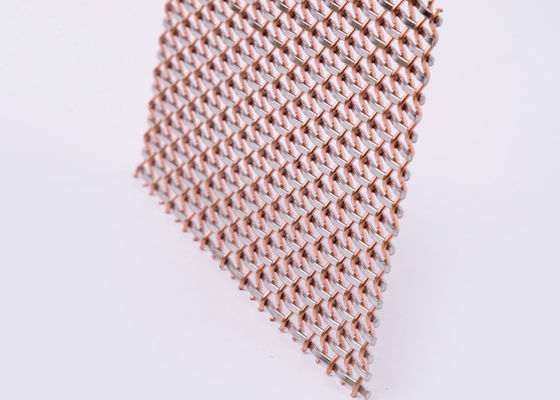 4mm 8m Red Copper Decorative Metal Mesh Screen Rigid Metal Anti Impact