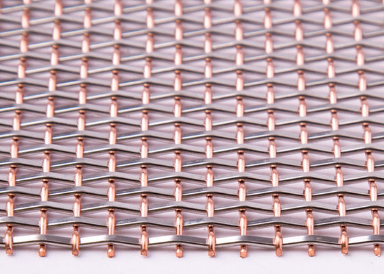 4mm 8m Red Copper Decorative Metal Mesh Screen Rigid Metal Anti Impact
