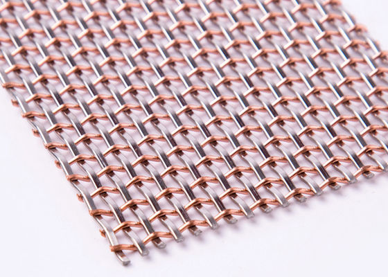 4mm 8m Red Copper Decorative Metal Mesh Screen Rigid Metal Anti Impact