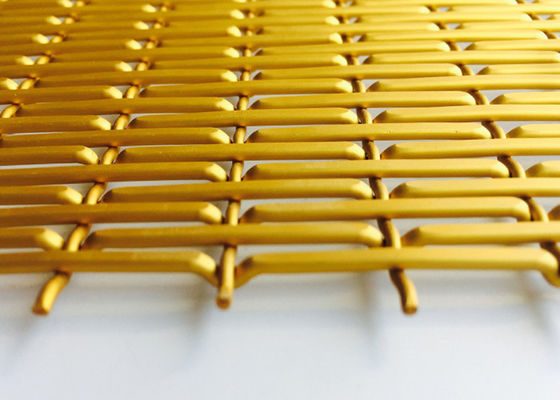 Gold Aluminum Anodized Decorative Woven Wire Mesh Sheets XY 6010