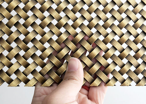 ODM 1.5m Decorative Woven Wire Mesh Screens Anti Brass Surface Treatment