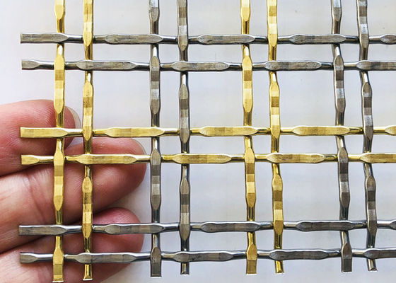 3.3mm 30m Antique Brass Decorative Woven Wire Mesh  Grilles For Cabinet Doors