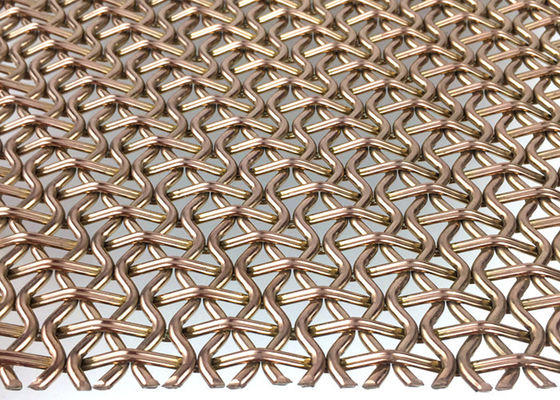 Architectural PVD Metal Decorative Woven Wire Mesh Facade Panels SS410 4.5mm