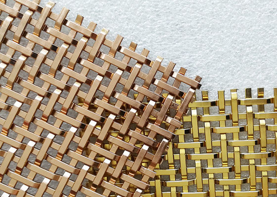 3.6mm PVD Decorative Metal Mesh Panels Plain Woven Stainless Steel