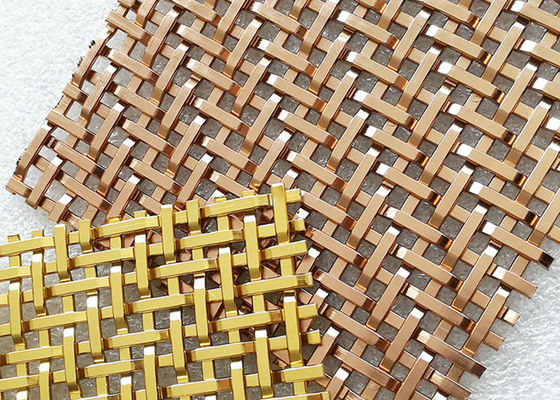 3.6mm PVD Decorative Metal Mesh Panels Plain Woven Stainless Steel