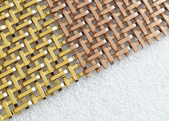 3.6mm PVD Decorative Metal Mesh Panels Plain Woven Stainless Steel