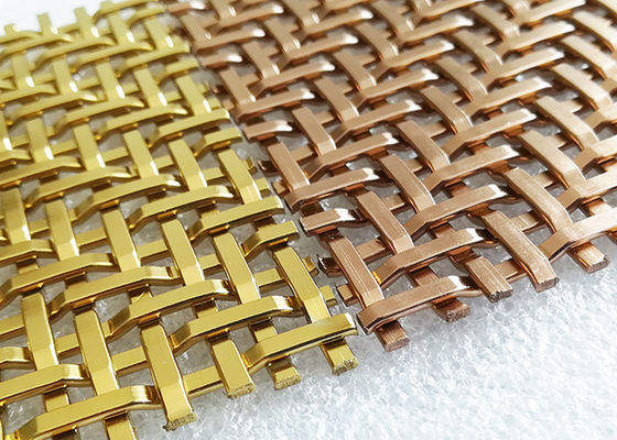 3.6mm PVD Decorative Metal Mesh Panels Plain Woven Stainless Steel