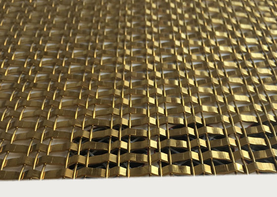 OEM Golden Architectural Decorative Woven Wire Mesh Stainless Steel XY 1513G