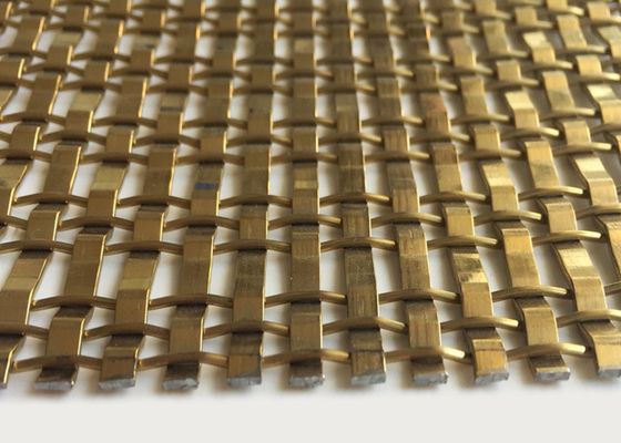 OEM Golden Architectural Decorative Woven Wire Mesh Stainless Steel XY 1513G