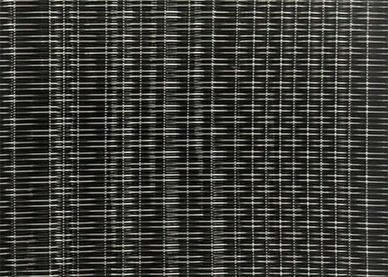 0.9mm 3m Copper Black Woven Wire Mesh Glass Laminated For Office Building