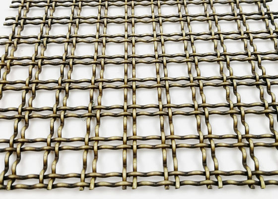 Partitions Crimped Weave Wire Mesh Antique Brass PVD Decorative Mesh Panels