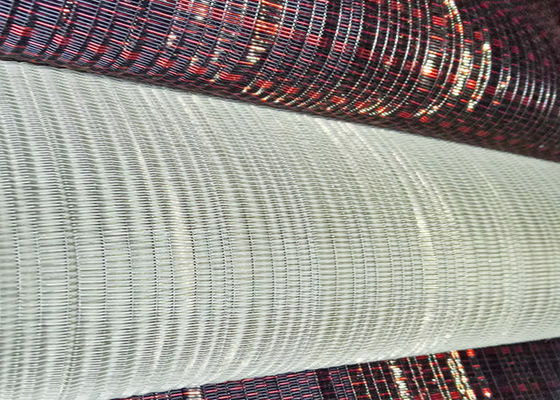 0.9mm Painted Wire Woven Metal Fabric Laminated Glass Antifire 1.76kg/M2