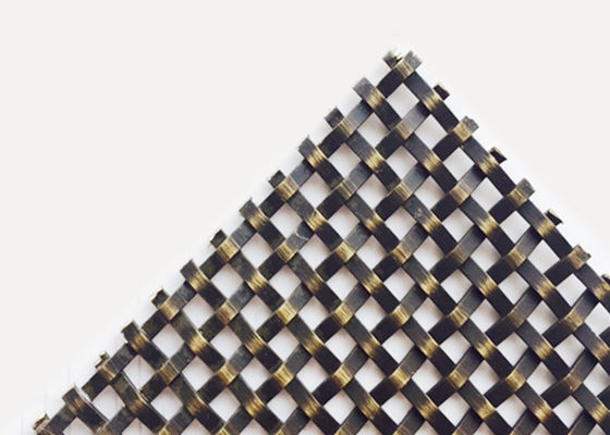 9ft Metal Woven Decorative Wire Mesh Grilles Antique Brass SGS