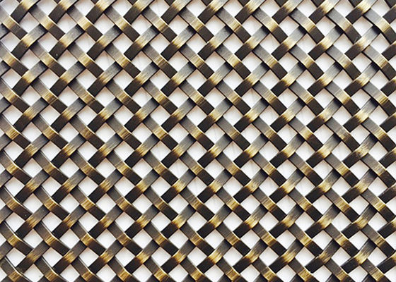 9ft Metal Woven Decorative Wire Mesh Grilles Antique Brass SGS