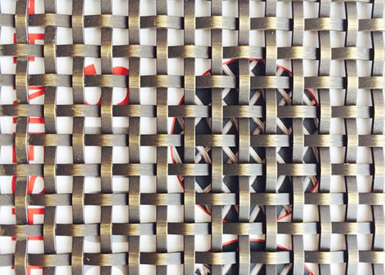 9ft Metal Woven Decorative Wire Mesh Grilles Antique Brass SGS