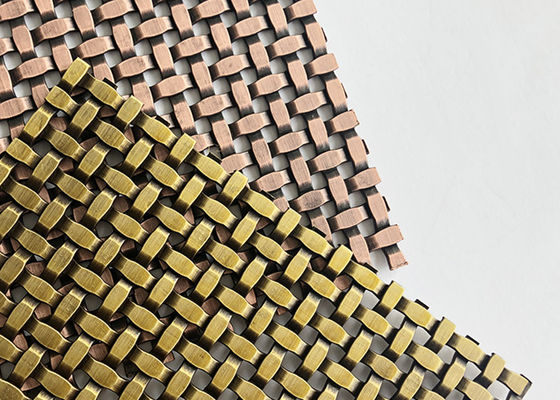 Wall Cladding Architectural Woven Metal Decorative Wire Mesh Grilles Partitions 24% Space