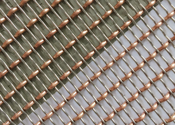 36m Decorative Woven Wire Mesh Room Divider 2.5mm Chrome Mesh Grill