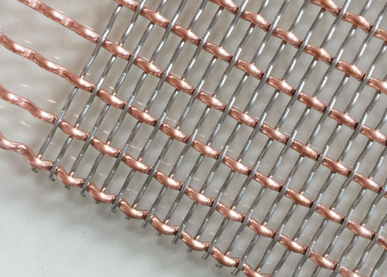36m Decorative Woven Wire Mesh Room Divider 2.5mm Chrome Mesh Grill