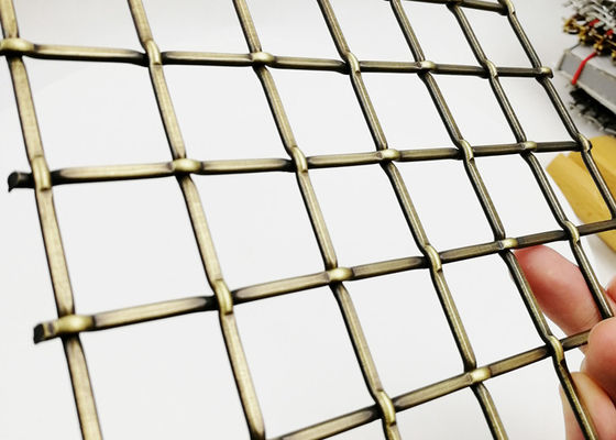 5.5mm Decorative Brass Grilles Rustproofing Metal Wire Mesh Stairs Railings