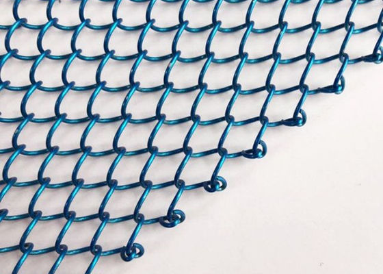 26ft Blue Metal Coil Drapery Eco Fireplace Screen Curtain Spraying Painting