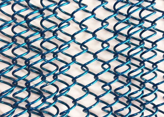 26ft Blue Metal Coil Drapery Eco Fireplace Screen Curtain Spraying Painting