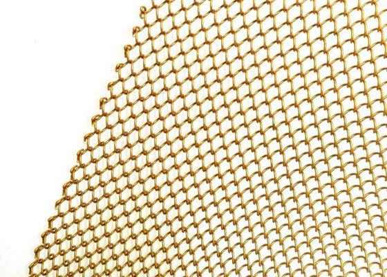 Flexible Home Decor Metal Coil Drapery 13ft Gold Mesh Curtain