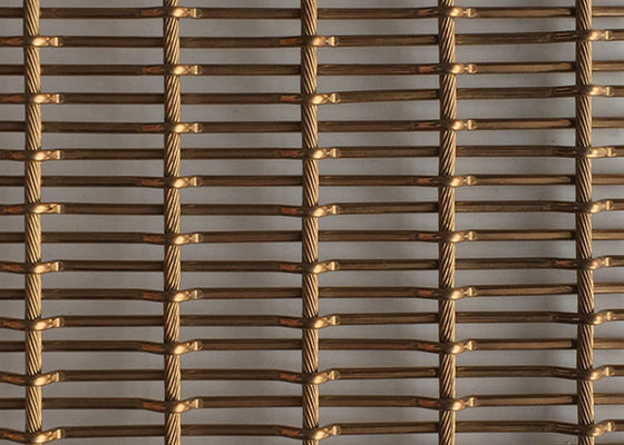 Antique Brass SS316 Steel Flexible Metal Mesh Fabric 6mm PVD Wall Coverings
