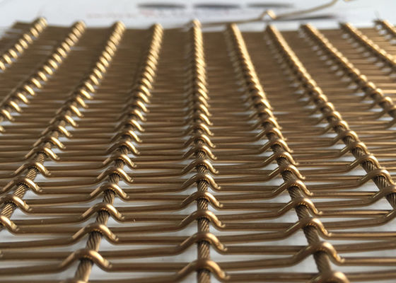 Antique Brass SS316 Steel Flexible Metal Mesh Fabric 6mm PVD Wall Coverings