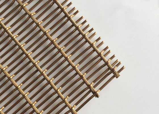Antique Brass SS316 Steel Flexible Metal Mesh Fabric 6mm PVD Wall Coverings