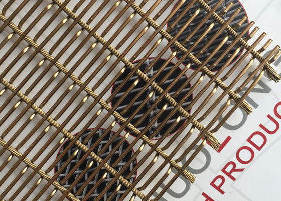 Antique Brass SS316 Steel Flexible Metal Mesh Fabric 6mm PVD Wall Coverings
