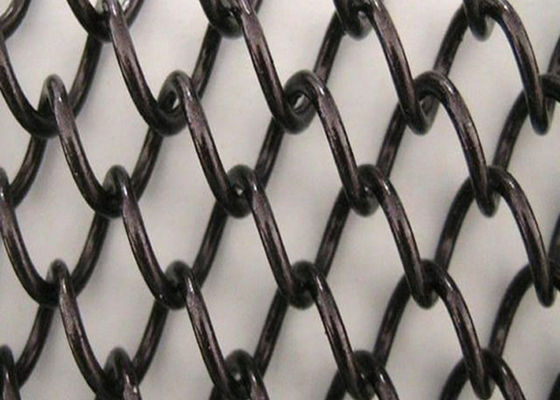 Alu Alloy Metal Black Mesh Curtain Fireplace Screen 1.5mm Dia