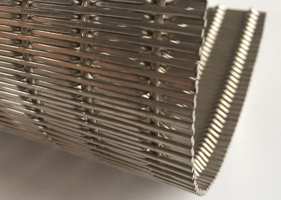 Crimped 9mm 2m Flexible Metal Mesh Fabric OEM Elevator Interior Wall Panels