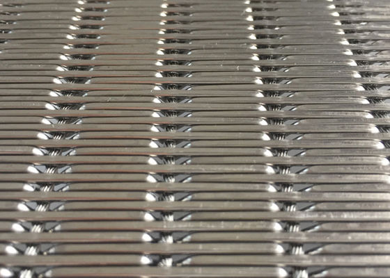 Crimped 9mm 2m Flexible Metal Mesh Fabric OEM Elevator Interior Wall Panels