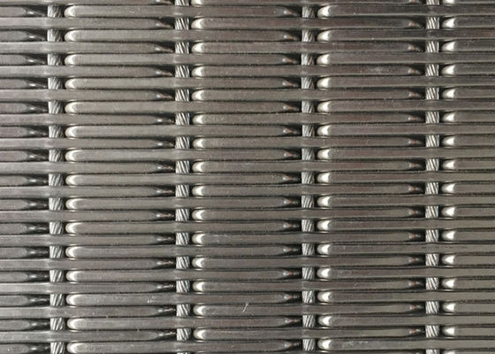 Crimped 9mm 2m Flexible Metal Mesh Fabric OEM Elevator Interior Wall Panels