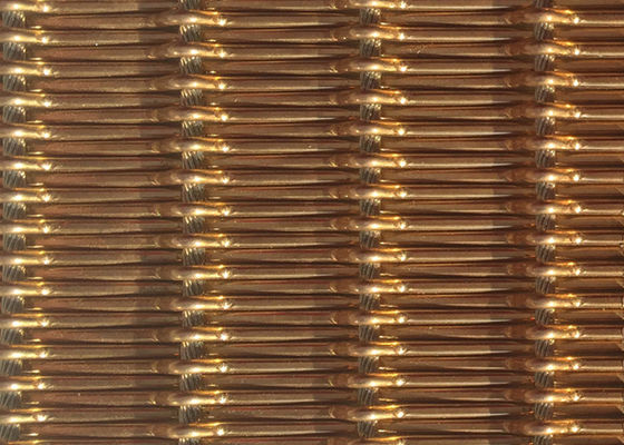 12m Architectural Woven Flexible Metal Mesh Fabric Free Oil 1.55mm Rod Pitch