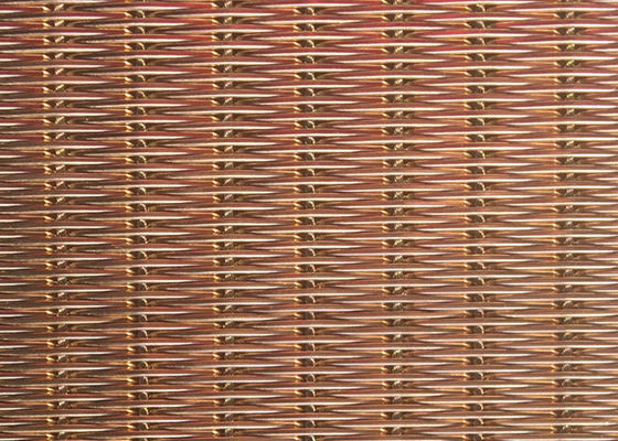 12m Architectural Woven Flexible Metal Mesh Fabric Free Oil 1.55mm Rod Pitch