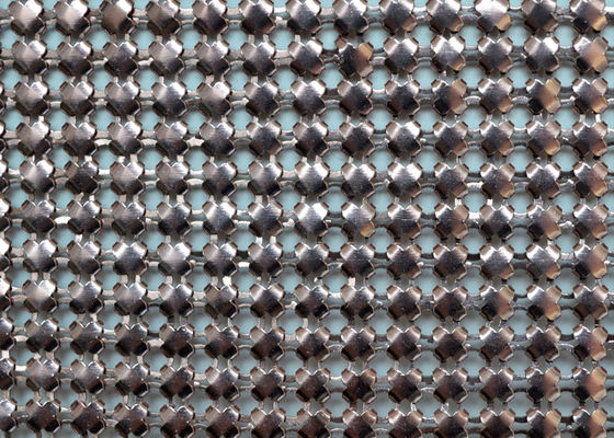 SGS Chainmail Metal Mesh Curtain Silver Sequin Cloth Material Plain Woven