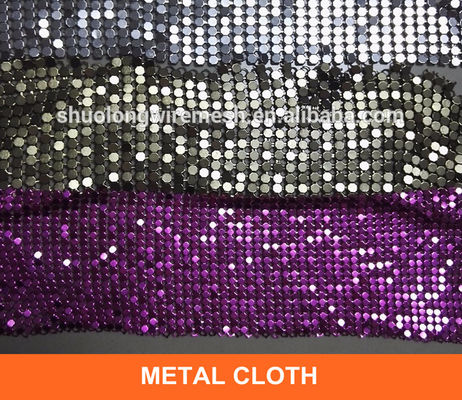 4mm Dia Woven Aluminum Metal Sequin Fabric Antiwear Decor Partition Cladding