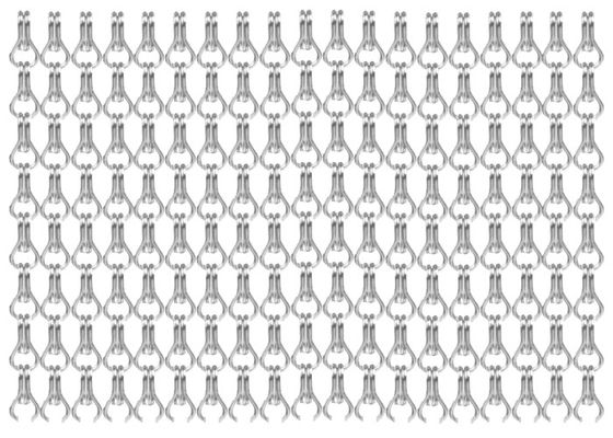 OEM Aluminium Chain Fly Screen Silver Link Curtain 1.6mm Dia 24mm Hook