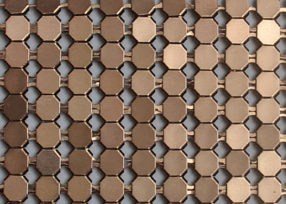 SGS Cladding Aluminum Metallic Sequins Oilproof Metal Mesh Fabric For Clothing