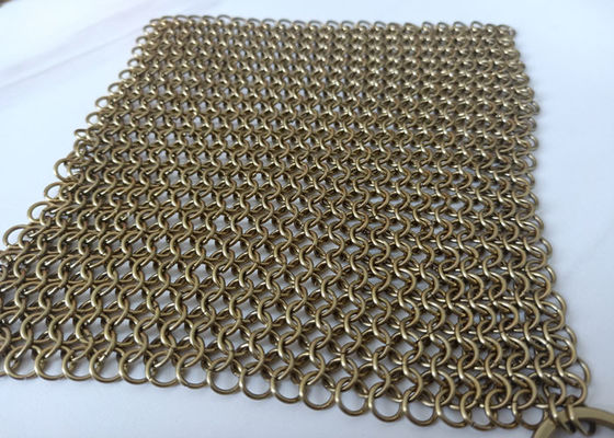 Antique Brass Chain Mail Ring Mesh Curtain Facade Architectural Decoration