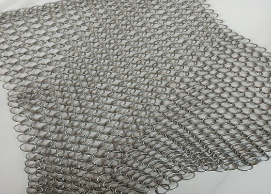 SS316 HDG PVD Metal Stainless Steel Ring Mesh Plain Woven For Exhibition Halls