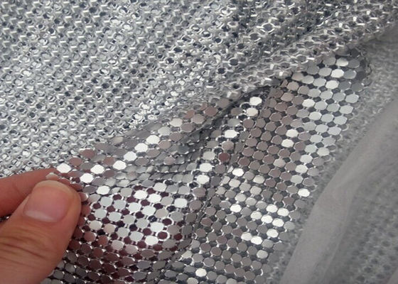 Stainless Steel Oilproof 7mm Metal Sequin Fabric Exterior And Interior